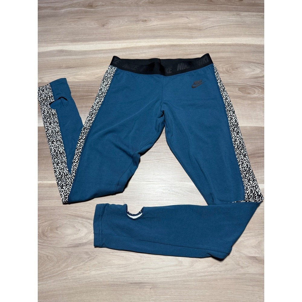 Nike Leggings Womens L Blue Leg A See Stirrup Animal Print NWT